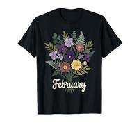 February Birth Flower Violet & Primrose Floral Birthday Camiseta