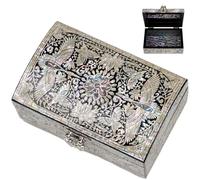 February Mountain Caja de nácar - Caja de abalorios hecha a mano con concha de abulón, regalo para mujeres que lo tienen todo