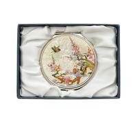 February Mountain Espejo compacto de doble aumento de madreperla - Regalos para mujeres, mamá y hermana - Idea única de cumpleaños, Navidad - Elegante y fácil de viajar