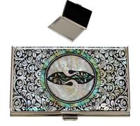 February Mountain Funda para tarjetas de visita de nácar, regalos tradicionales de Corea, soporte delgado de metal para tarjetas de visita y crédito, cartera de bolsillo, Varios colores, Amor