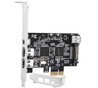 FebSmart Tarjeta de expansión PCIE Firewire 400 1394A de 4 puertos, Texas Instruments TI TSB43AB23, Plug and Play en PC de escritorio Windows y Mac, 3 puertos de 6 pines y 1 x 4 pines 1394A, velocidad