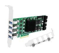 FebSmart Tarjeta PCIE Superspeed USB 3.0 de 8 Puertos de 5 Gbps para PC de Escritorio Windows y Linux, 4 Canales USB 3.0 dedicados de 5 Gbps de Ancho de 20 Gbps, tecnología autoalimentada FebSmart
