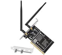 FebSmart Wireless N Dual Band 600 Mbps (2.4 GHz 300 Mbps o 5 GHz 300 Mbps) Adaptador PCI WiFi para Windows 11, 10, 8.x, 7, XP (32/64 bits) y Windows Server PC de computadora, tarjeta WiFi de interfaz