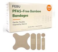 FEBU Vendas De Tela De Bambú Orgánico | Sin Pfa | Flexibles Y Sin Látex | Compostables | Paquete Variado De 200 Unidades 200 Unidades, Surtido
