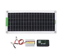 FECAMOS Kit de inversor solar de alto rendimiento, kit de iniciación de panel solar de 12 V a CA 220 V, 220 W, controlador de gran uso incluido, ligero y portátil de silicona monocristalina para