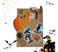 Fecha ciega con un libro - Tarjeta de Halloween hecha a mano 5x7 pulgadas | Party Favors Favors Stocking Clarers | Regalo perfecto para lectores | Experiencia de lectura estacional espeluznante