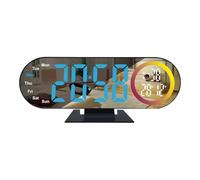 Fecha - Componente de viaje al lugar de trabajo, Parte de escritorio digital, Varita de espejo LED | Pantalla moderna, objeto de mesita de noche para la encimera de la cocina del dormitorio, la sala