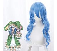 FECHA EN VIVO Tercera temporada Yoshino Cosplay Pelucas Largo Rizado Ondulado Azul Mezcla Pelo sintético Perucas Traje Juego de roles Peluca para adultos KUZ394