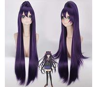 FECHA EN VIVO Yatogami Tohka 100cm Larga Recta Cosplay Pelucas para Mujeres Femenina Pelo Falso Anime Fiesta Púrpura con Larga Ponyta