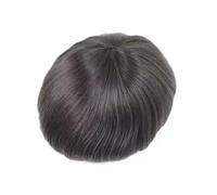 Fecha Sistema de reemplazo # 3 para hombres, toupet de cabello humano, mono, delgado, cuero de la PU Vestirse cerca