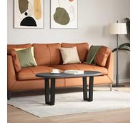 Fecpoo 2 patas de mesa de café en forma de V de 28 x (42 a 43,3 cm) de acero con recubrimiento en polvo negro con soportes preperforados para un montaje estable en la mesa de café