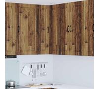 Fecpoo Armario de cocina esquinero con aspecto de madera envejecida, 57 x 57 x 100 cm, material de madera interior para cocina organizada
