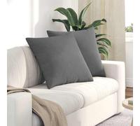 Fecpoo Cojín de sofá de 80 x 80 cm, color gris oscuro, 2 unidades, de tela de alta calidad con cremallera y relleno de poliéster suave para interiores