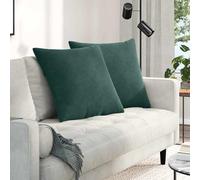 Fecpoo Cojín de sofá verde oscuro 60 x 60 cm, 2 unidades, de pana de alta calidad con funda extraíble y relleno de poliéster indeformable, para interiores