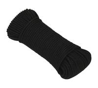 Fecpoo Cuerda de trabajo de 4 mm y 500 m, color negro - Cuerda trenzada de poliéster con 200 kg de resistencia a la rotura para uso en interiores y exteriores