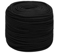 Fecpoo Cuerda de trabajo de poliéster de 10 mm y 250 m, color negro, alta resistencia a la abrasión, no se enreda, para uso industrial y de ocio