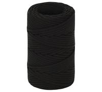 Fecpoo Cuerda de trabajo de poliéster de 2 mm, 50 m, color negro, alta resistencia a la rotura (50 kg), trenzada, ligera y sin enredos, uso en casa, jardín, taller