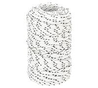Fecpoo Cuerda trenzada de poliéster para barco, 2 mm, 500 m, color blanco, resistente a la abrasión y a la deformación, para uso general