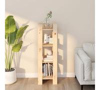 Fecpoo Estantería de madera maciza de pino de 41 x 35 x 125 cm, estable sin tratar, como separador decorativo para interiores modernos
