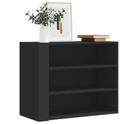 Fecpoo Estantería de pared de 75 x 35 x 60 cm, color negro, de material de madera con alta capacidad de carga de hasta 70 kg, para orden en el hogar