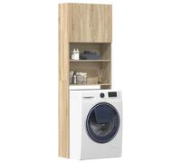 Fecpoo Estantería para lavadora, material de madera, 64 x 24 x 190 cm, en roble Sonoma, ahorra espacio, se puede montar sobre lavadora o inodoro