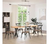 Fecpoo Juego de 2 patas de mesa de comedor en forma de X, estructura de acero resistente, color antracita, 50 × 72-73 cm, con patas niveladoras ajustables