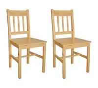 Fecpoo Juego de 2 sillas de comedor de madera maciza de pino natural, 41,5 x 45,5 x 86 cm, ergonómicas, para comedor y cocina