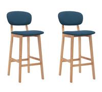 Fecpoo Juego de 2 taburetes de bar, tapizados con tela suave, estructura de madera de haya maciza, 45 x 47 x 92 cm, altura del asiento de 66 cm, incluye reposapiés, ideal para salón y restauración