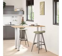Fecpoo Juego de 4 patas para mesa de bar, estructura tubular de acero resistente, con soportes preperforados, color blanco, 100 - 102 cm, para mesas de centro personalizadas