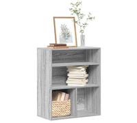 Fecpoo Librería 60 x 30 x 71,5 cm - Gris Sonoma, material de madera, estable y fácil de limpiar, ideal para libros y decoración