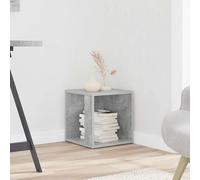 Fecpoo Mesa auxiliar gris hormigón 33 x 33 x 34,5 cm de material de madera - rústico estable, se puede utilizar como mesa de esquina o armario esquinero