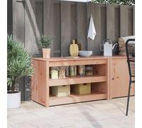 Fecpoo Mueble de cocina con estantes marrón efecto roble 106 x 55 x 64 cm pino macizo para cocina organizada