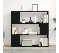 Fecpoo Mueble de TV montado en la pared, aspecto de roble negro, 100 x 24 x 94 cm, material de madera, 3 estantes para salón moderno