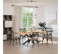 Fecpoo Patas de mesa de comedor con forma de araña con patas niveladoras ajustables, acero recubierto de polvo, 150 × 78 × (72 - 73) cm, 1 pieza, para una construcción estable de la mesa