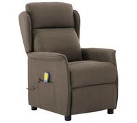 Fecpoo Sillón de masaje con función de masaje y calefacción, tela de poliéster, color topo, 93,5 x 67,5 x 101,5 cm, para uso relajado en casa