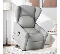 Fecpoo Sillón de masaje eléctrico con soporte para levantarse, reclinable manual, tela, color gris nube, 72,5 x 148,5 x 84 cm (posición tumbada), adulto