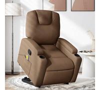 Fecpoo Sillón de masaje para levantarse | Función reclinable manual, 100% poliéster, color marrón, hasta 110 kg, personas mayores y personas con movilidad reducida