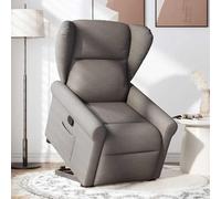 Fecpoo Sillón de relax con ayuda para levantarse, función de reclinación manual hasta 135°, tela (100% poliéster), color topo, 72,5 x 87 x 100,5 cm, para personas mayores y adultos