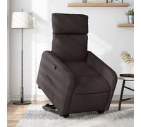 Fecpoo Sillón de relax con ayuda para levantarse, reclinable manual hasta 135°, tela (100% poliéster), color marrón oscuro, 66 x 89,5 x 95,5 cm, para personas mayores y adultos