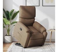 Fecpoo Sillón de relax con ayuda para levantarse, tejido marrón, 75 x 99 x 99 cm, para personas mayores y personas con movilidad reducida