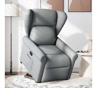 Fecpoo Sillón de relax con ayuda para levantarse, tela gris claro, 72,5 x 87 x 100,5 cm, para personas mayores y personas con movilidad reducida