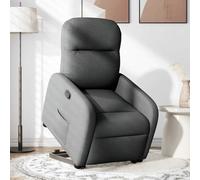 Fecpoo Sillón de relax con ayuda para levantarse, tela gris oscuro, 66 x 88 x 95 cm, para personas mayores y personas con movilidad reducida