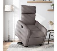 Fecpoo Sillón de relax con ayuda para levantarse - Tumbona manual de tela (100% poliéster), color topo, 66 x 89,5 x 95,5 cm, para personas mayores y adultos