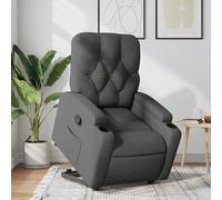 Fecpoo Sillón de relax con ayuda para levantarse - Tumbona manual, tela (100% poliéster), color gris oscuro, 74 x 86,5 x 93,5 cm, para personas mayores y personas con movilidad reducida