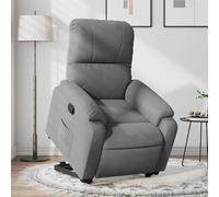 Fecpoo Sillón de relax con función reclinable manual y ayuda para levantarse, tejido de microfibra, color gris oscuro, 75 x 149 x 84,5 cm (posición reclinable), para salón y cuidado