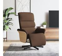 Fecpoo Sillón de relax con respaldo ajustable (105 - 125°), acolchado grueso, tela marrón, 79,5 x 129,5 x 95,5 cm (posición tumbada), adulto