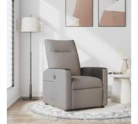 Fecpoo Sillón de relax de tela gris topo/negro, respaldo y reposapiés ajustables, 69 x 86 x 100 cm, altura del asiento 47 cm, hasta 110 kg