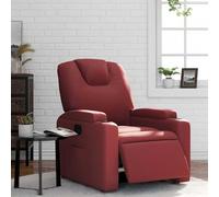 Fecpoo Sillón de relax eléctrico con función reclinable, piel sintética, color burdeos, 74 x 88 x 97 cm (asiento), 74 x 144 x 78,5 cm (tumbona), hasta 110 kg