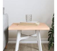 Fecpoo Tablero de roble de 40 x 40 x 2 cm, madera maciza natural con dos bordes de árbol, mesa individual para autoconstrucción y renovación
