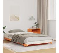 Fecpoo WGYHOME Base de cama de suelo de 90 x 220 cm de madera maciza de pino marrón encerado - Cama plana sin somier para adultos, fácil de montar
